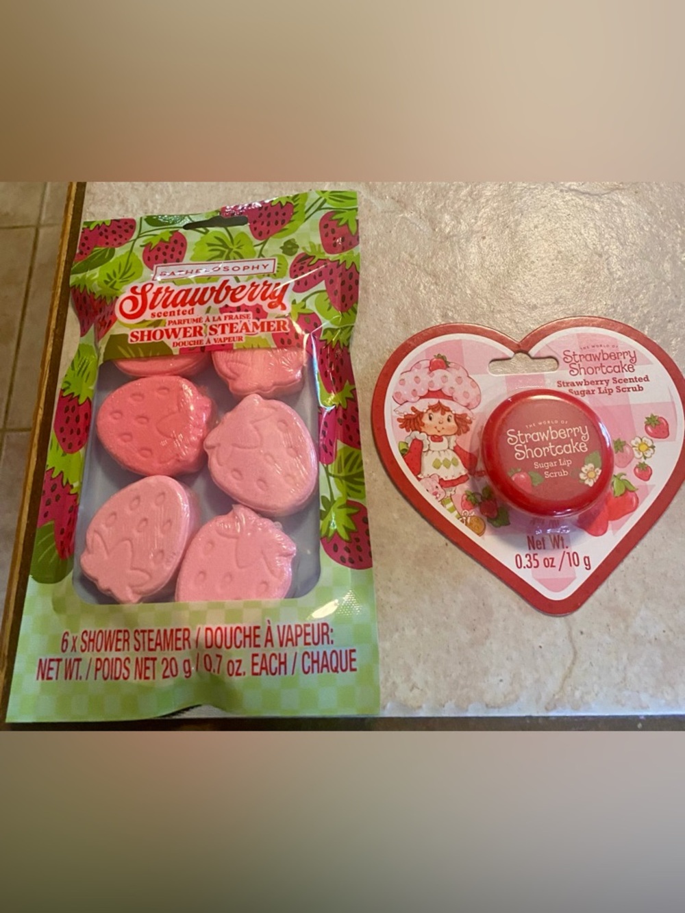 Strawberry NWT Bundle of 2 Items; Shower Steamers & Lip Scrub
